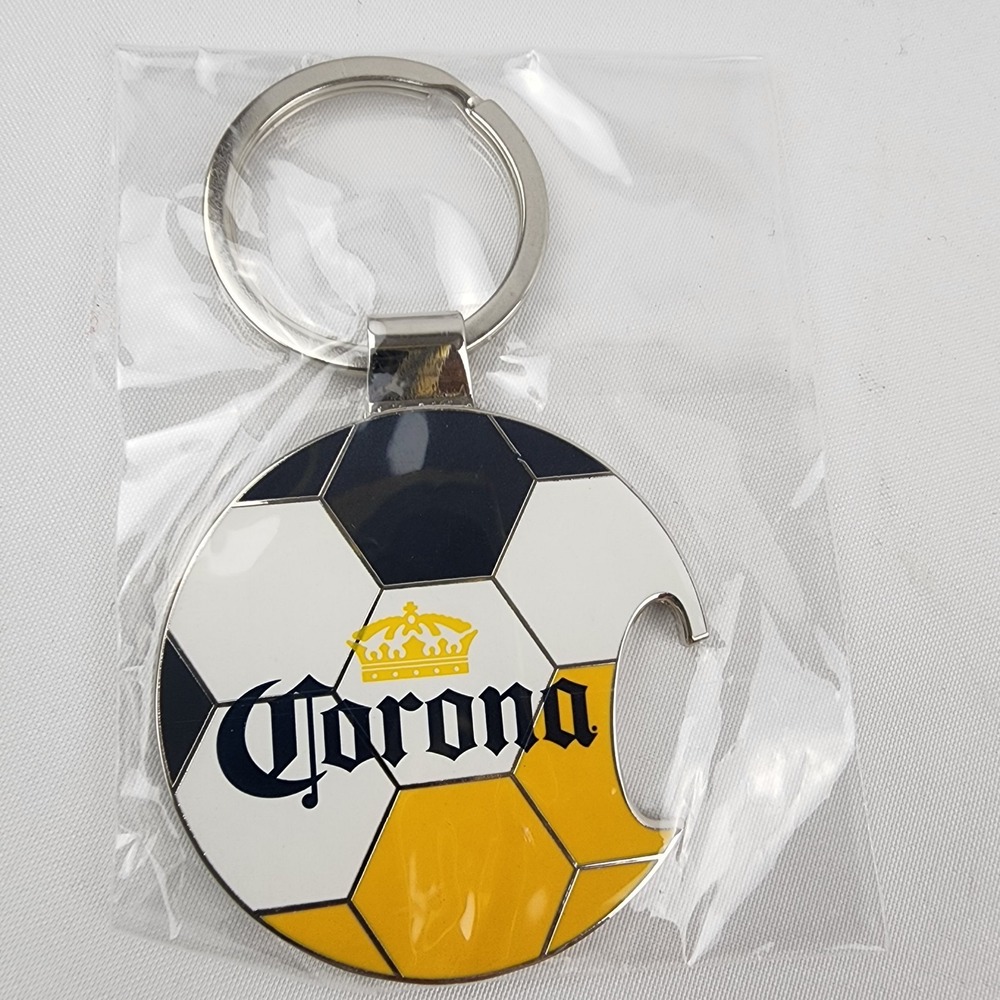 Corona‎ Beer Soccer Keychain w/ Bottle Opener Beer Pub Car Vehicle Gift Crown